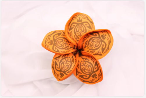 Sunset Orange Turtle Frangipani Real Touch (6 Pack) - Realistic Artificial Flowers