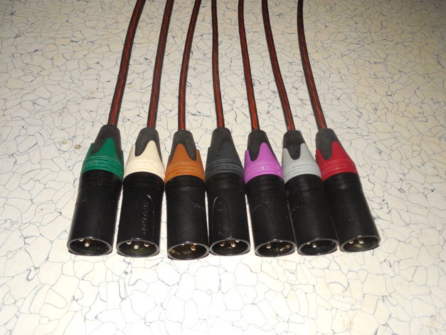 7 CHANNEL XLR Interconnects Black Shadow 2 METER Silver...