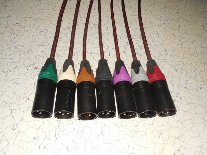 7 CHANNEL XLR Interconnects Black Shadow 2 METER Silver tip to tip