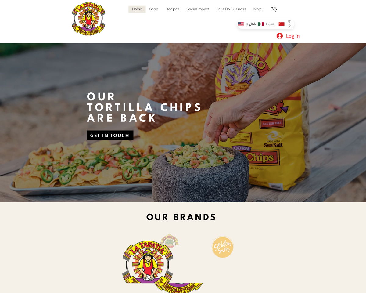 Screenshot of La Tapatia, from the white websites collection.