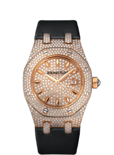 Royal Oak Quartz 67625 Pink Gold / Diamond / Diamond / Strap