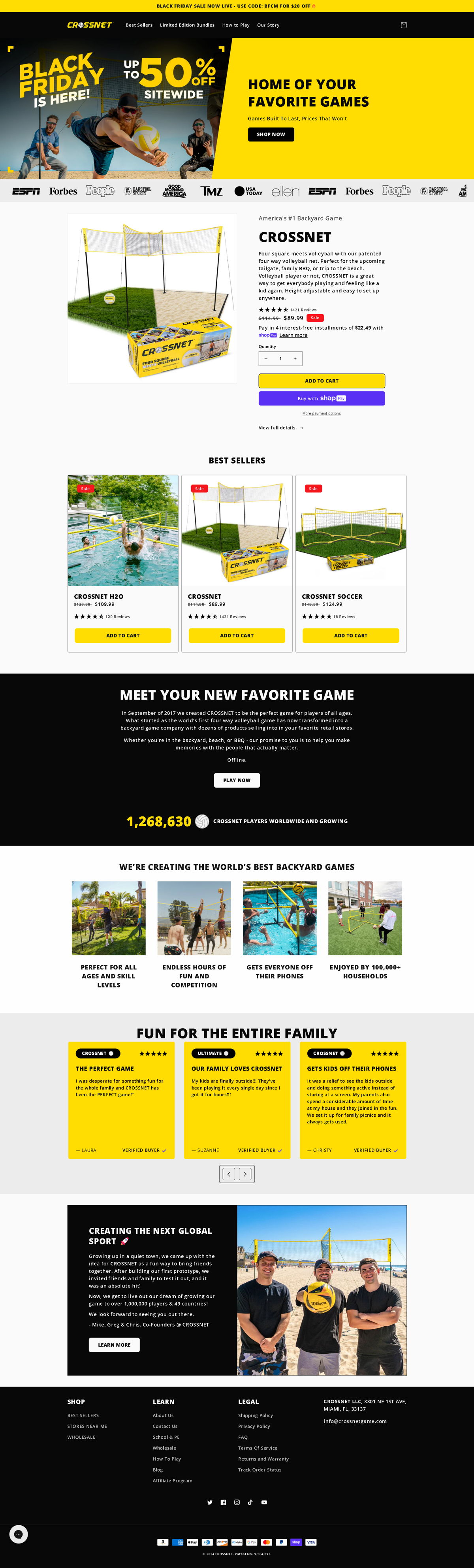 Screenshot of CROSSNET, from the product page examples collection.