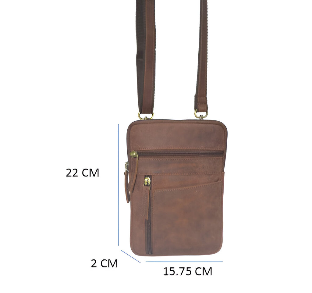 Quality Full Grain Hunter Leather Shoulder/Crossbody Bag - Image 4