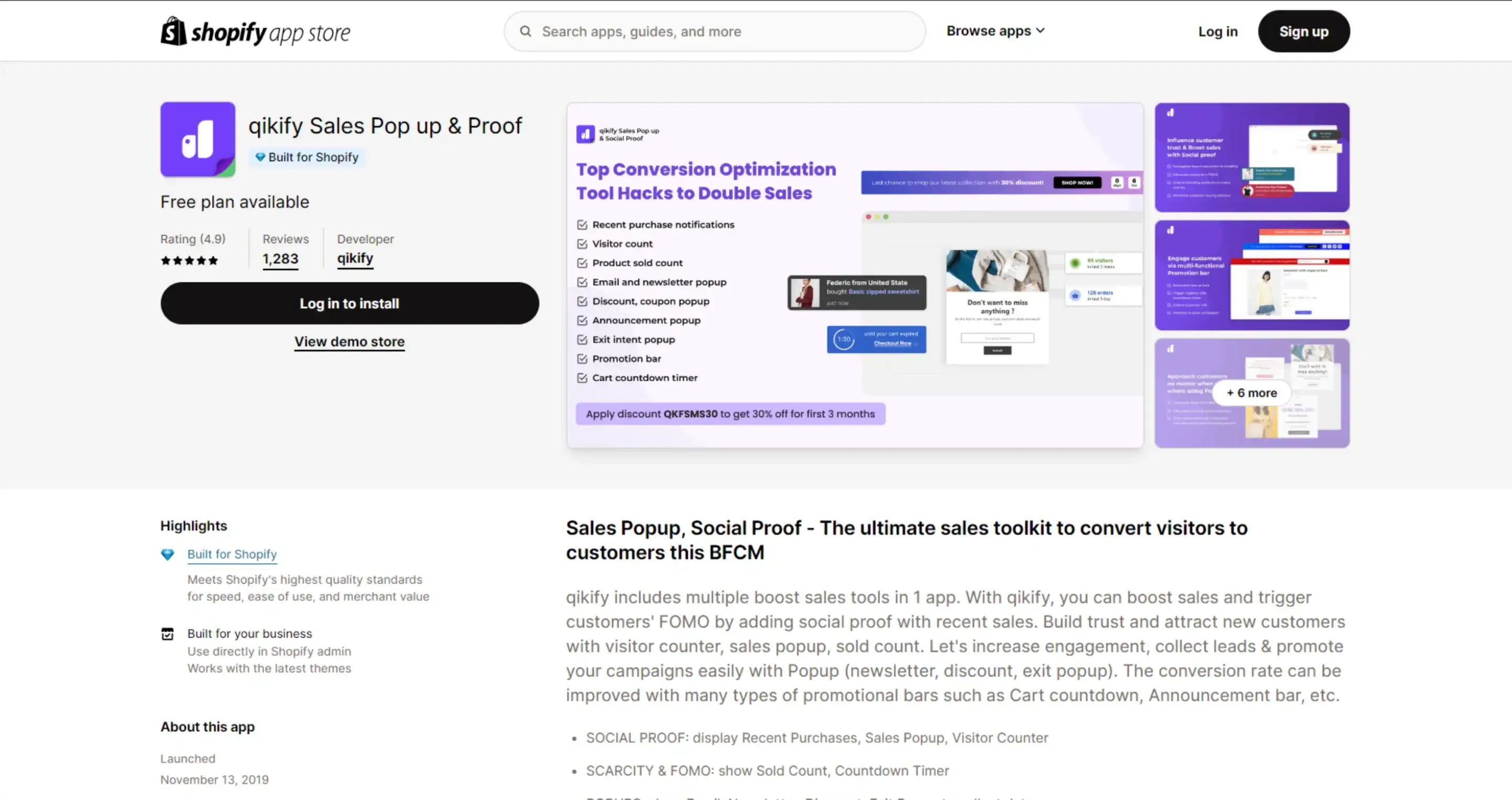 qikify sales pop up and proof