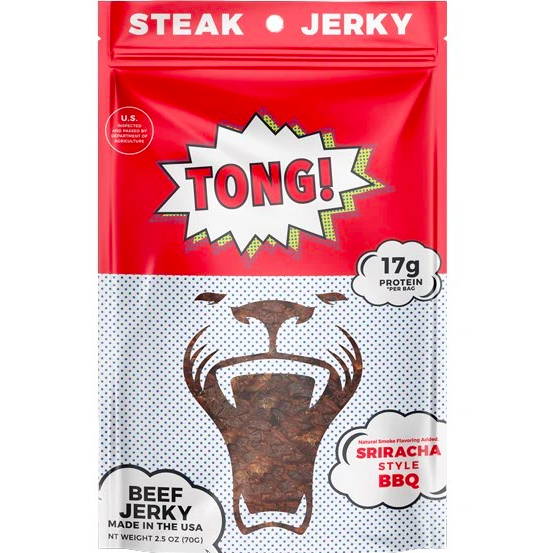 Tong! Sriracha Style BBQ Steak Jerky, 2.5-oz
