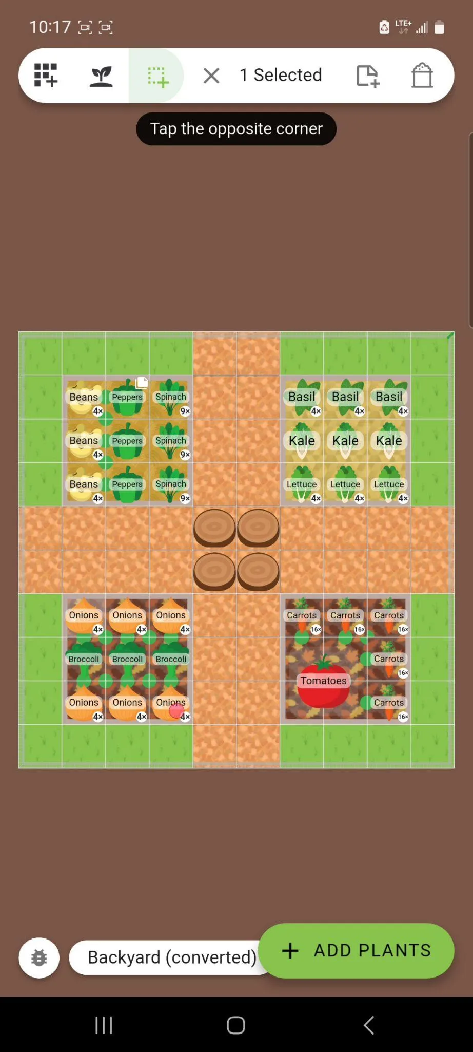 Select Opposite Corner of Bed