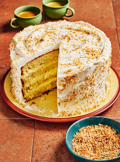 Gâteau à la noix de coco (coconut cream pie cake)