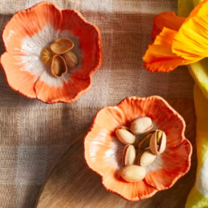 Petals Stoneware Pinch Bowls, Set of 3