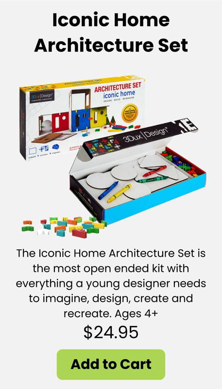 A creative architecture and design kit for young builders ages 4+. Includes cardboard shapes and connectors for open-ended hands-on building modeling and imaginative STEM play. Great for home learning early engineering and artistic design projects.