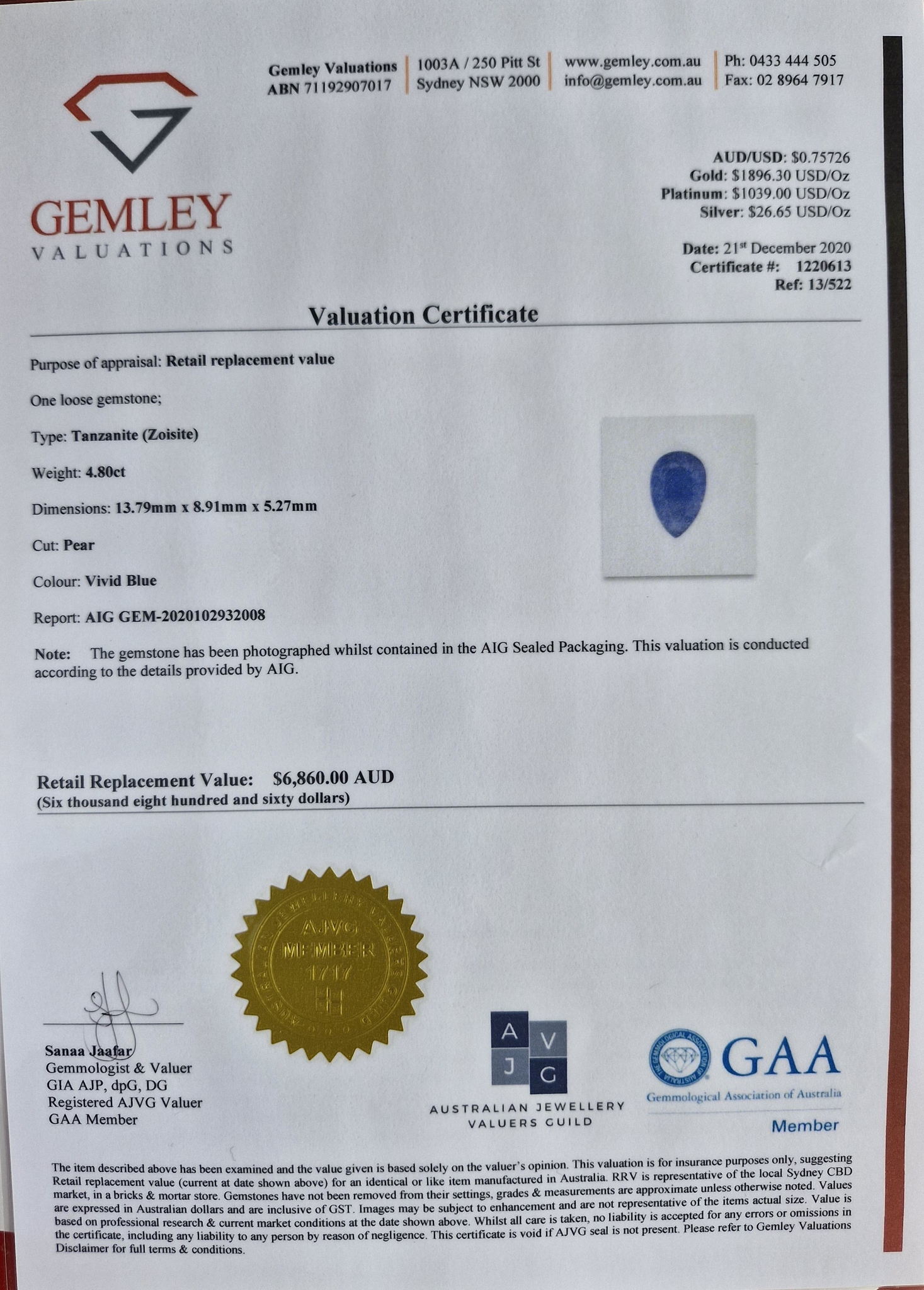 Tanzanite (Zoisite) Loose Gemstone - Image 2