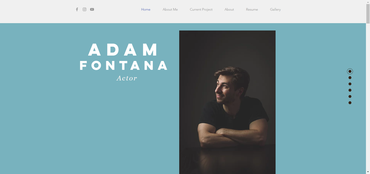 Screenshot of Adam Fontana, from the actor websites collection.