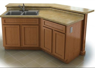 ISLAND F: ANGLED ISLAND WITH RAISED BAR AND SINK OR DISHWASHER OPTION ISLAND F: ANGLED ISLAND WITH RAISED BAR AND SINK OR DISHWASHER OPTION