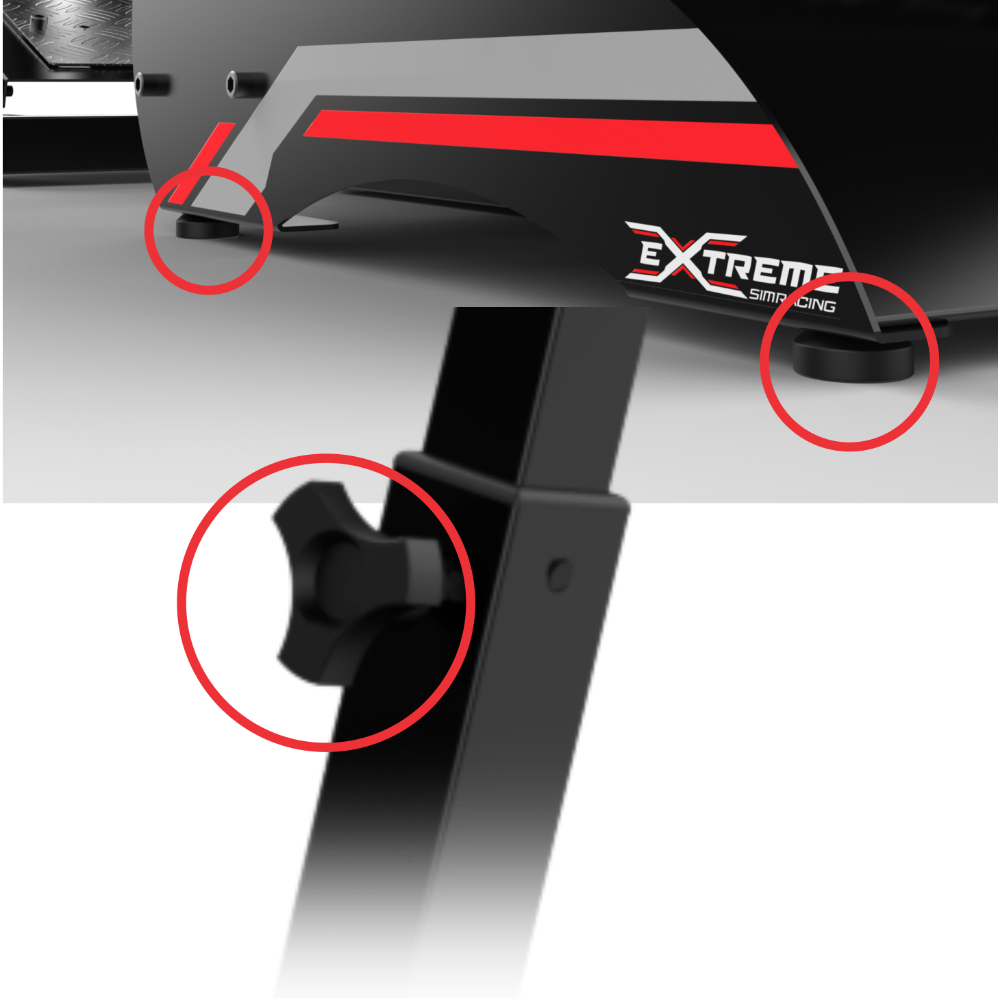 EXTREME SIM RACING COCKPIT P1 LOT OF New and reinforced shift and handbrake lower mount