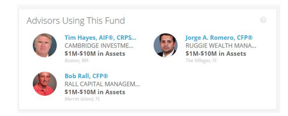 RIAs featured on Brightscope's new Fund Pages.
