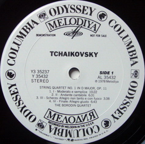 Columbia Odyssey / ROSTROPOVICH-BORODIN QT,  - Tchaikov...