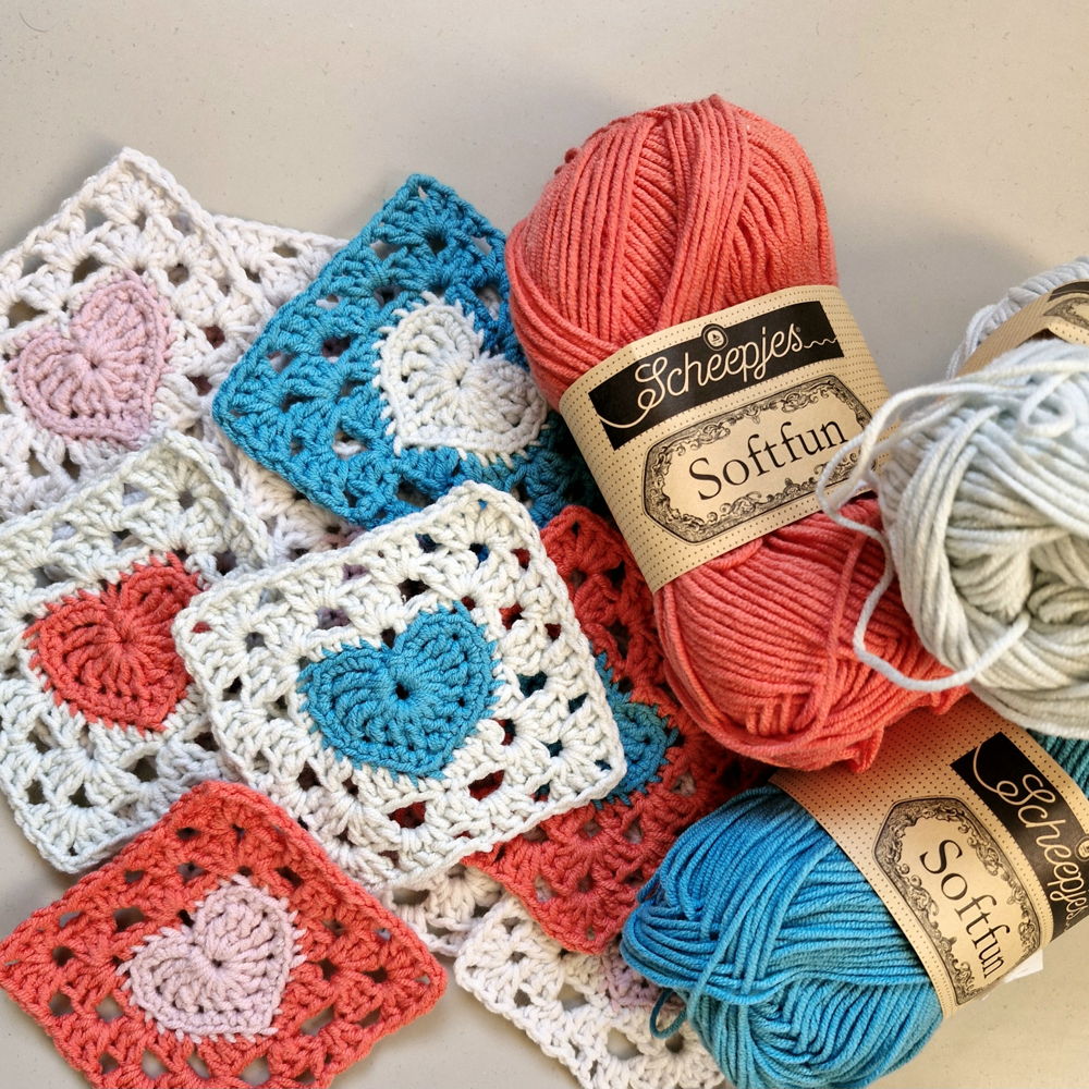 Haakpatroon Granny Square met hartje