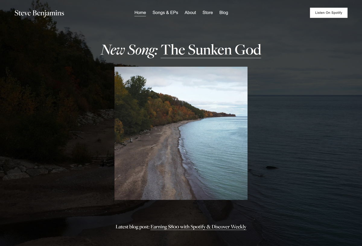 Screenshot of Steve Benjamins, from the squarespace websites  collection.