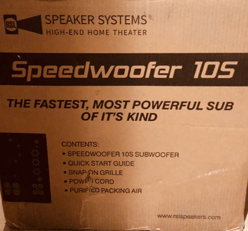 RSL Speaker Systems Speedwoofer 10S Ships in original box!