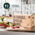 Foodbag logo en afbeelding, symboliseert hun samenwerking met BergHOFF Belgium voor de zomer spaaractie