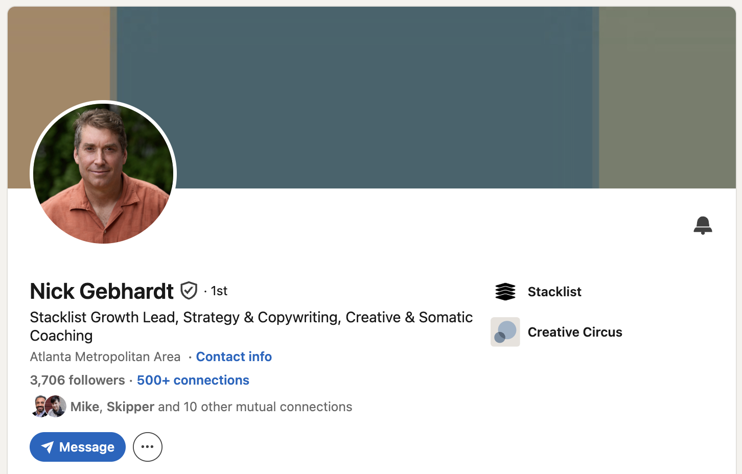 Nick Gebhardt's LinkedIn Profile