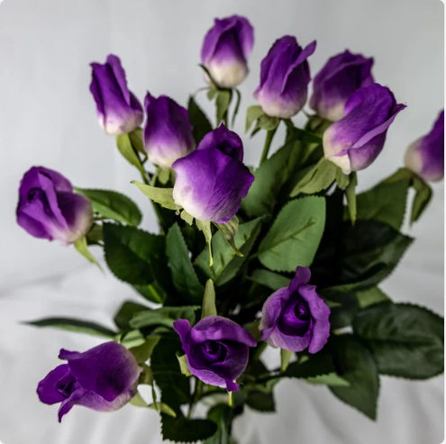 Fuchsia Real Touch Rose Bud - Realistic Artificial Flowers