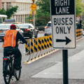Men on a road bike