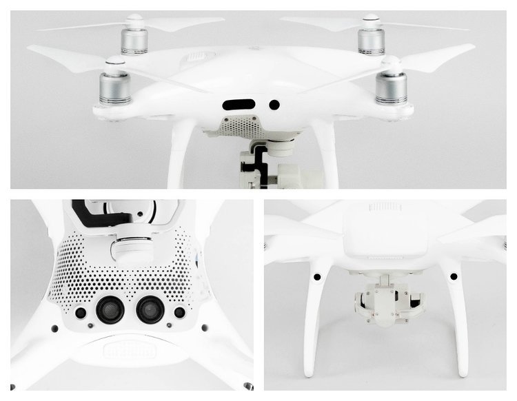 Sensors can be found on the front, rear, sides, and bottom of the Phantom 4 Pro 