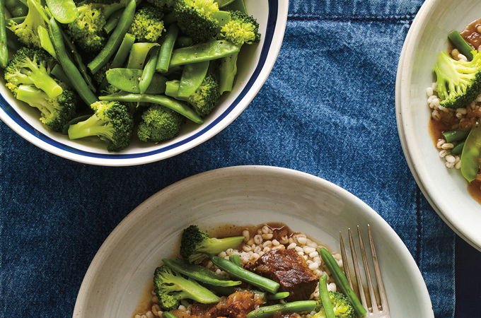 Mijoté de bœuf et légumes verts