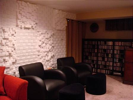 Back wall Sonex absorption and RPG diffuser panels