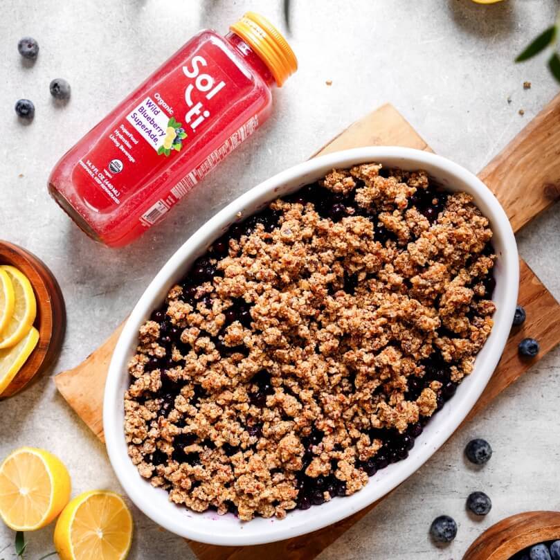 Raw Vegan Lemon Blueberry Cobbler - Wild Blueberry SuperAde