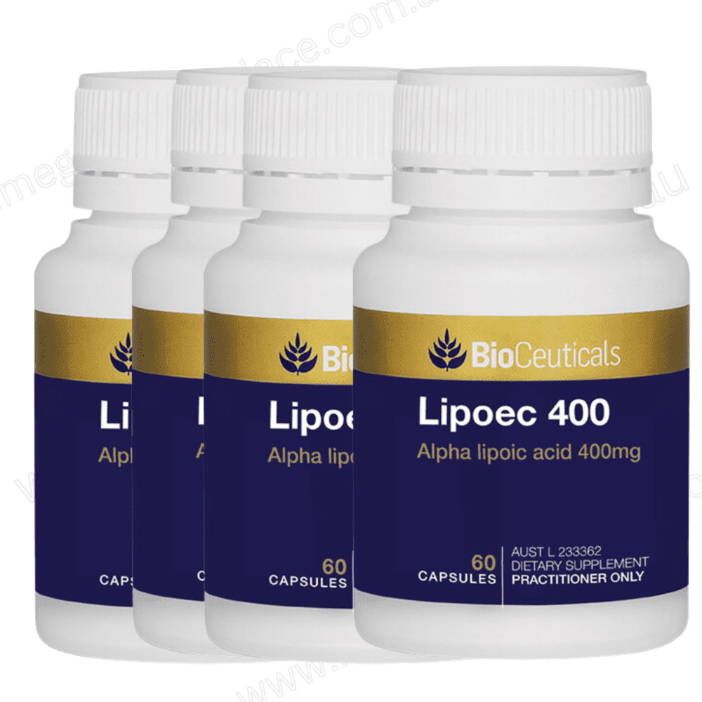 Lot of 4| Bioceuticals Lipoec 400 60 Capsules