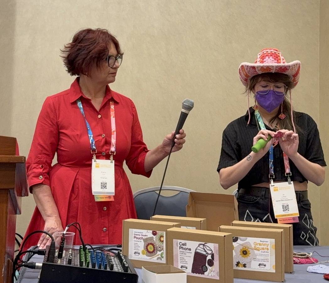 crochet artist Jo Latuzzi, professionally known as Scarlet Stitch  at h+h Americas 2026 Hemptique