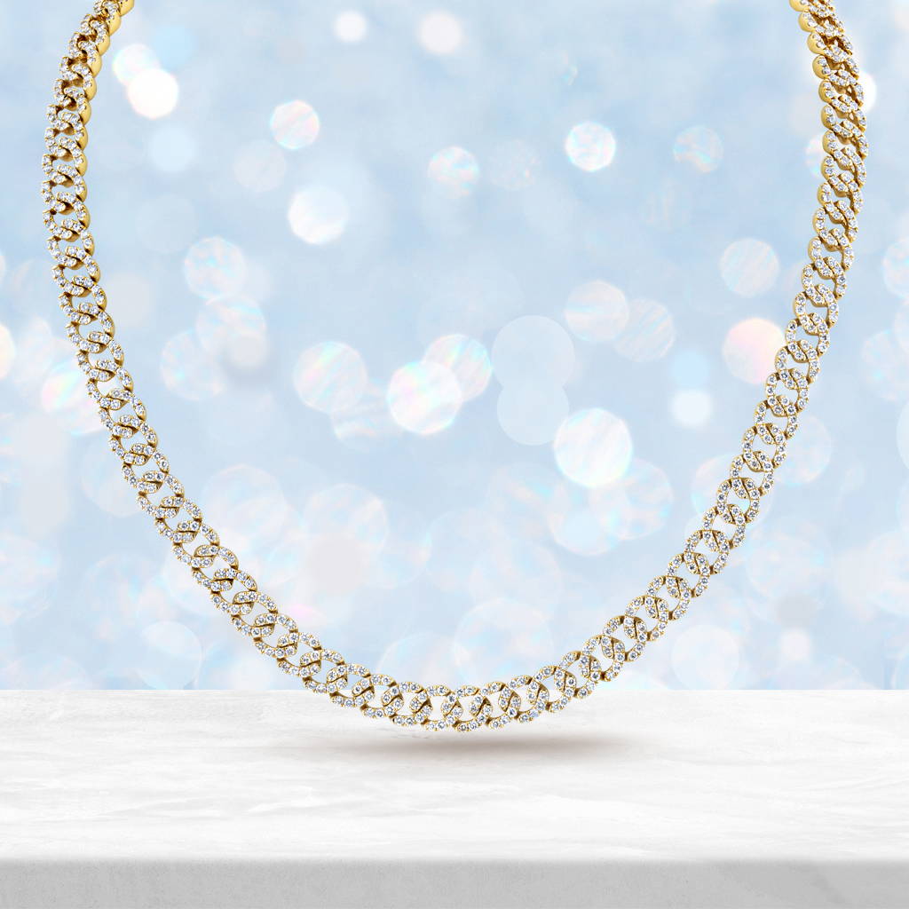 Diamond link necklace