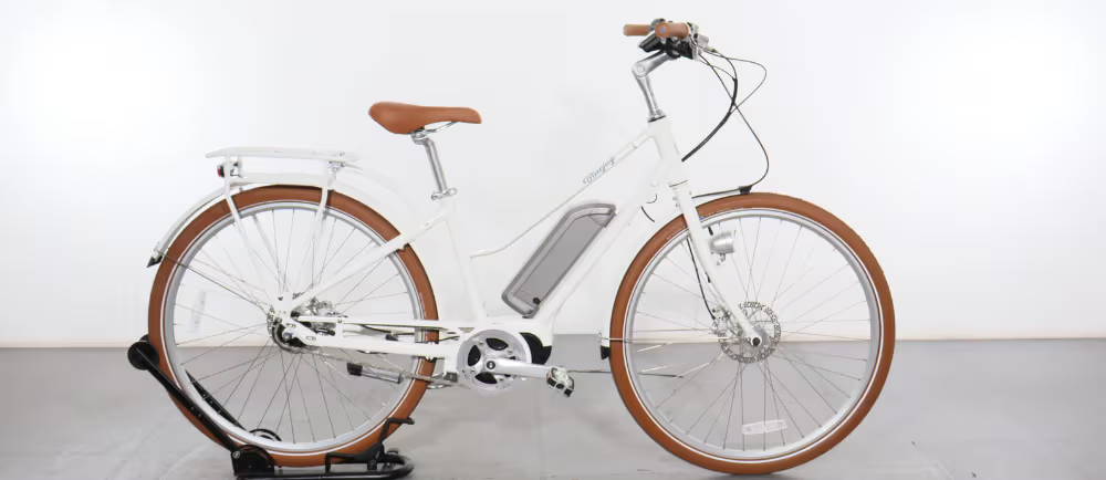 White Bluejay electric cruiser bike