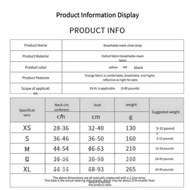 Orange Reflective Dog Harness with Leash, No-Pull Vest Harness for Dogs, Adjustable Dog Vest with Handle, Walking Training Pet Harness - Image 4