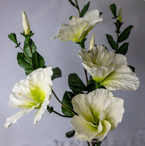 White Large Hibiscus - Realistic Artificial Flowers - Image 3