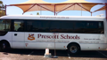 graffiti removed from bus