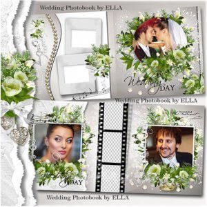 Роскошная свадебная фотокнига в PSD - счастливые моменты