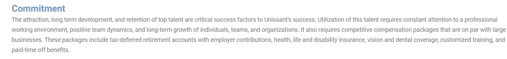 Unissant product / service