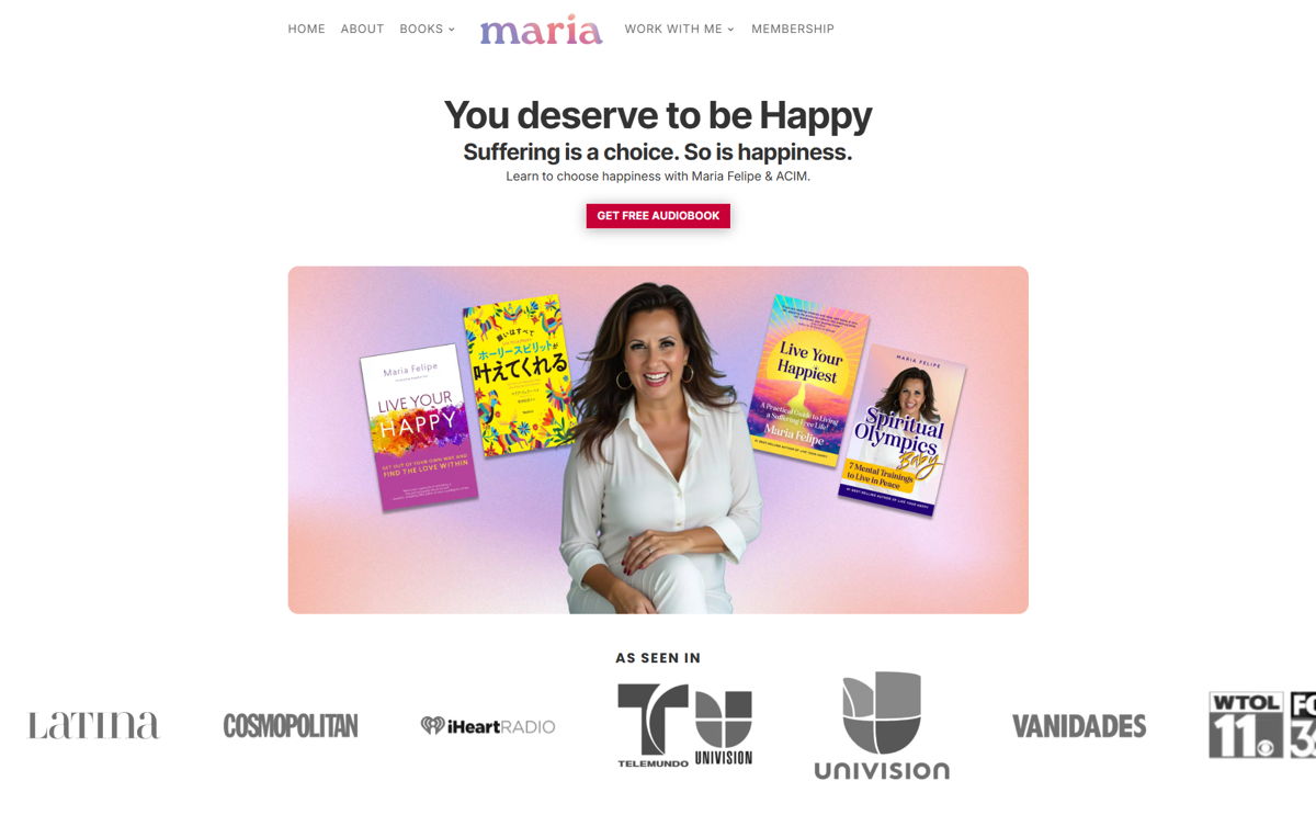 Screenshot of Maria Felipe, from the wordpress websites collection.