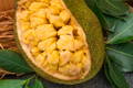 picture of raw jackfruit on leaves