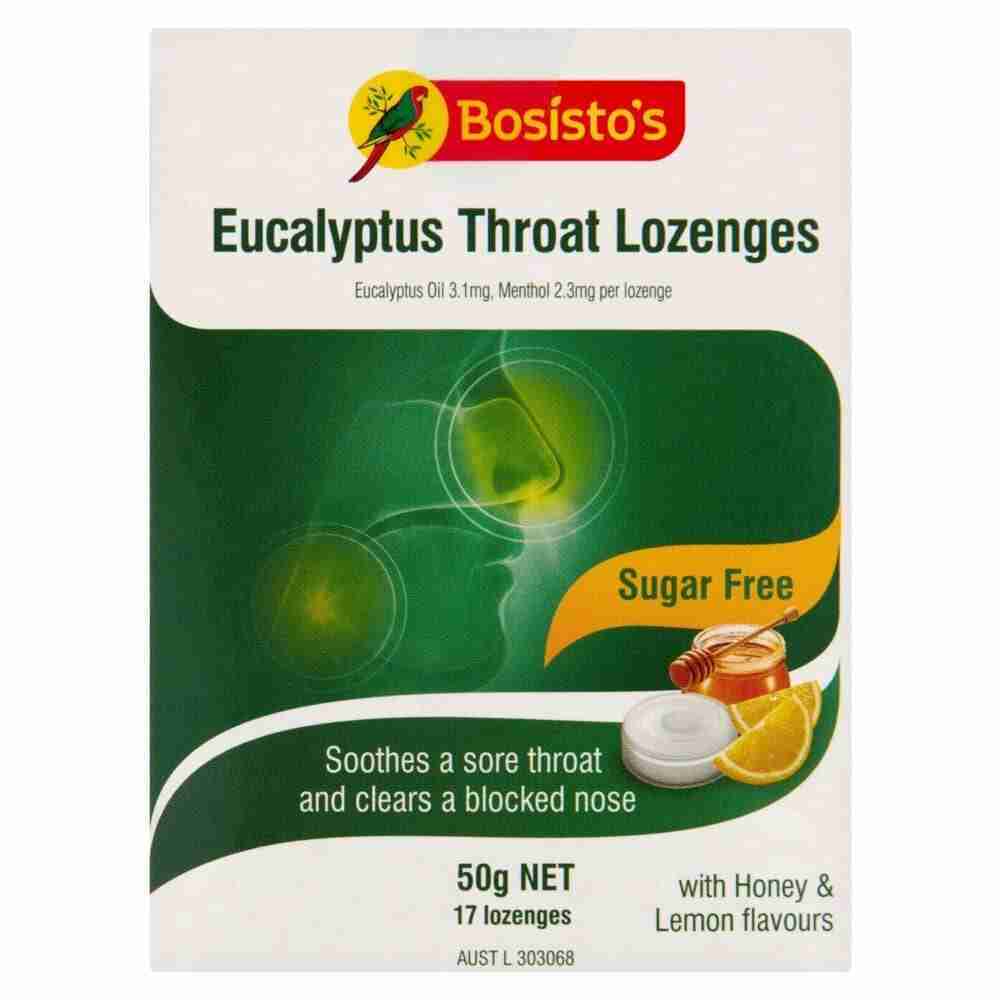 Bosisto'S Eucalyptus Throat Lozenges Sugar Free 50G