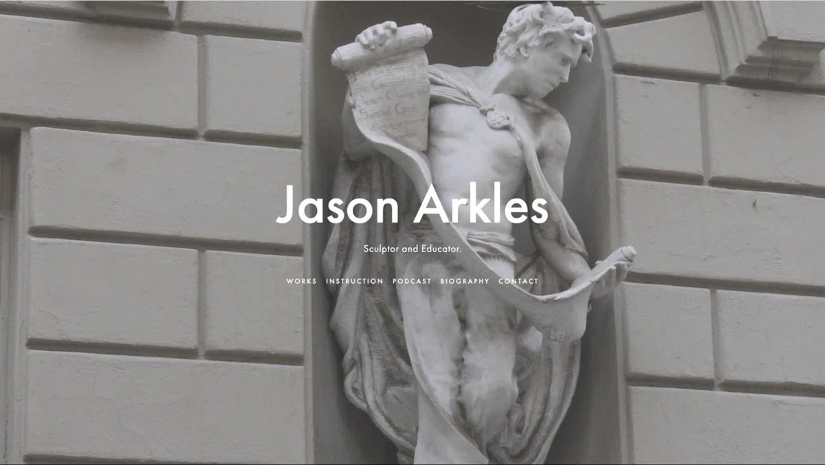 Screenshot of Jason Arkles, from the sculptor portfolios collection.