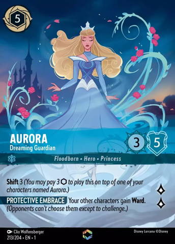 Aurora card from Disney's Lorcana: The First Chapter.