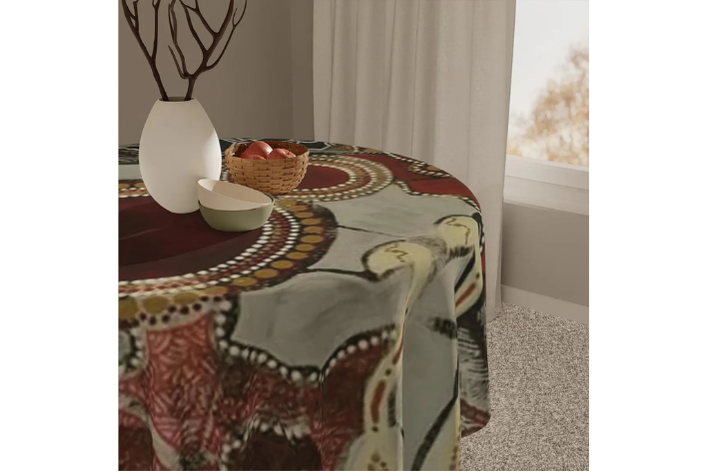 Elegant Abstract Tablecloth for Dining, Festive Home Decor, Bohemian Style Table Cover - Image 4