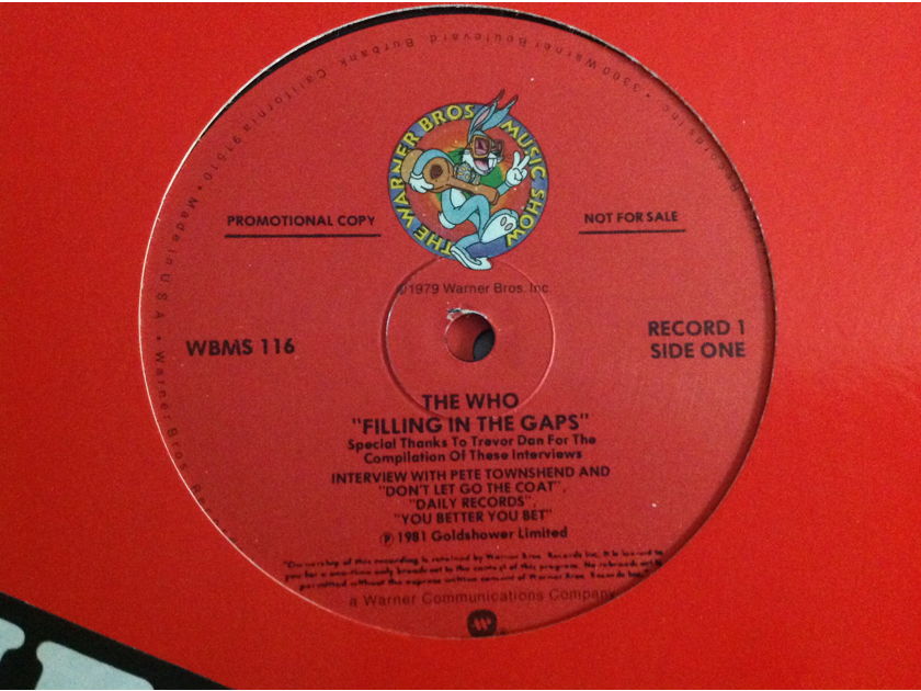The Who - Filling In The Gaps 2LP Promo Only Interview And Studio Tracks From Face Dances