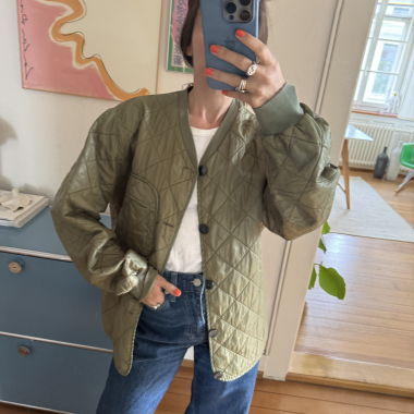 Super coole secondhand Steppjacke in Khaki