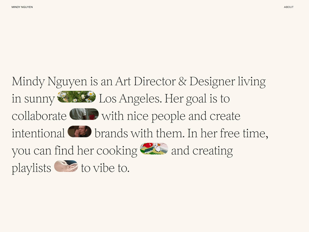 Screenshot of Mindy Nguyen, from the service websites collection.