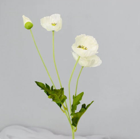 White Poppies - Realistic Artificial Flowers
