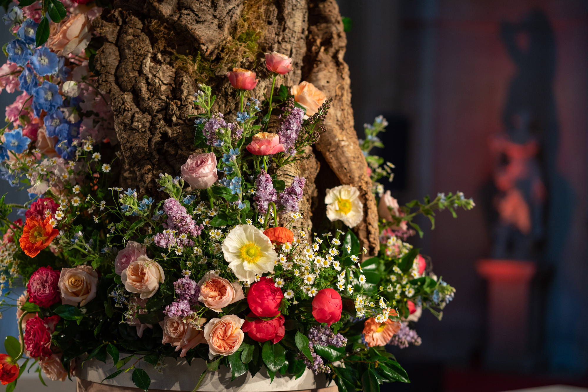 Wild at Heart Wedding Drinks Reception Flowers at Blenheim Palace